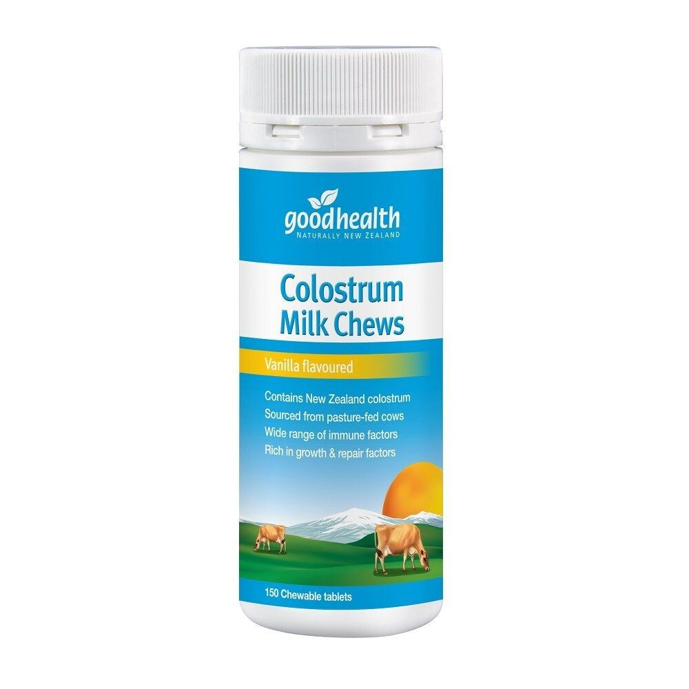 Good Health NEW ZEALAND Milk Colostrum Chews Vanilla Flavoured 150 Tablets