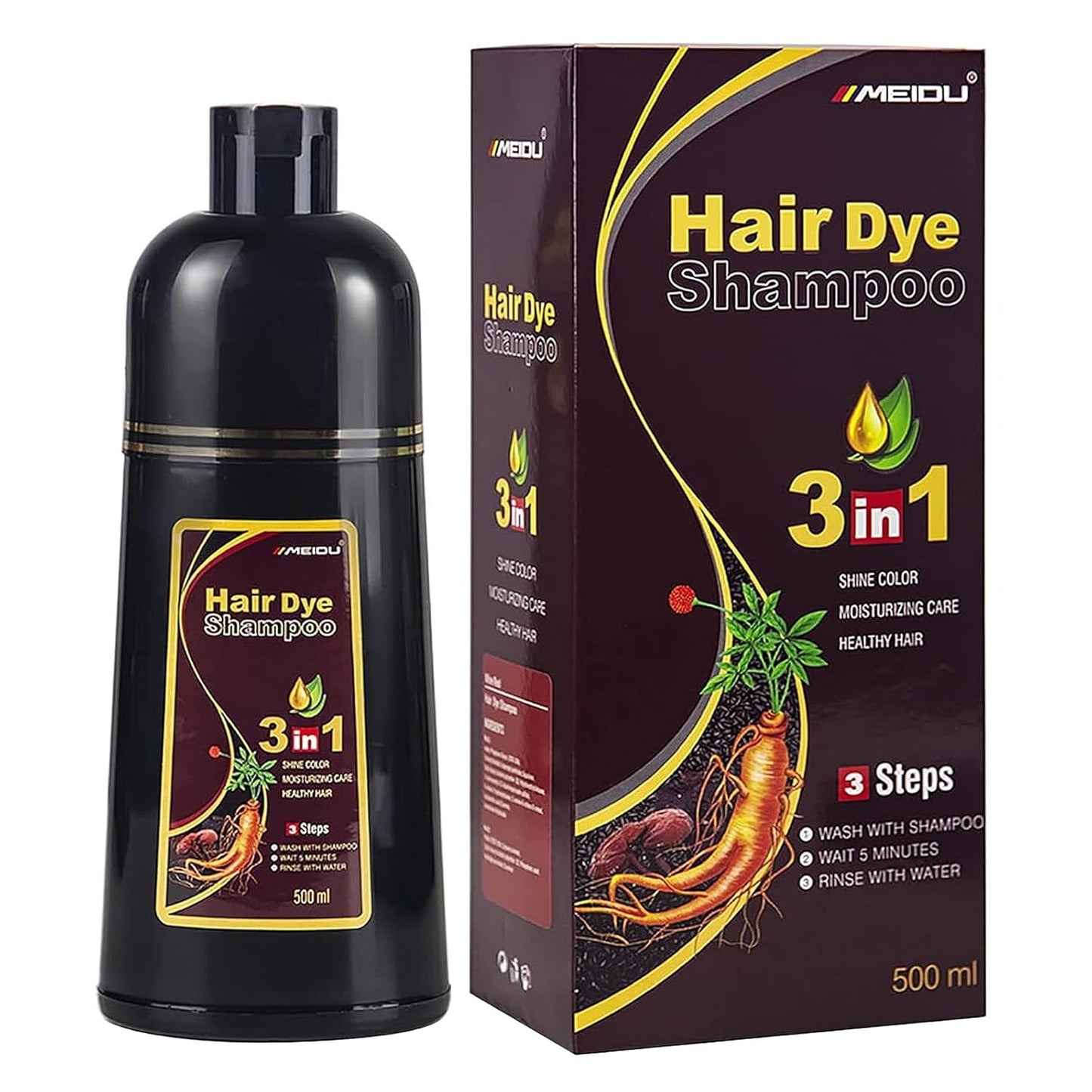 Ivnil Dark Burgundy Hair Dye Shampoo for Women - 100% Gray Coverage 