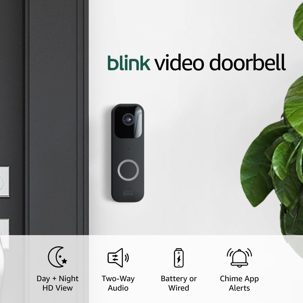 Blink Video Doorbell Camera - Motion and Chime App Alerts and Alexa Enabled — Wired or Wire-Free