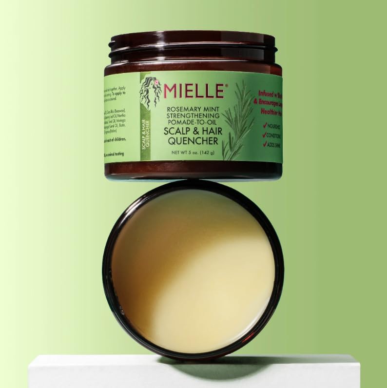 Mielle Rosemary Mint Strengthening Pomade-To-Oil Scalp & Hair Quencher, Nourishes, Conditions & Add Shine, 5 Ounces