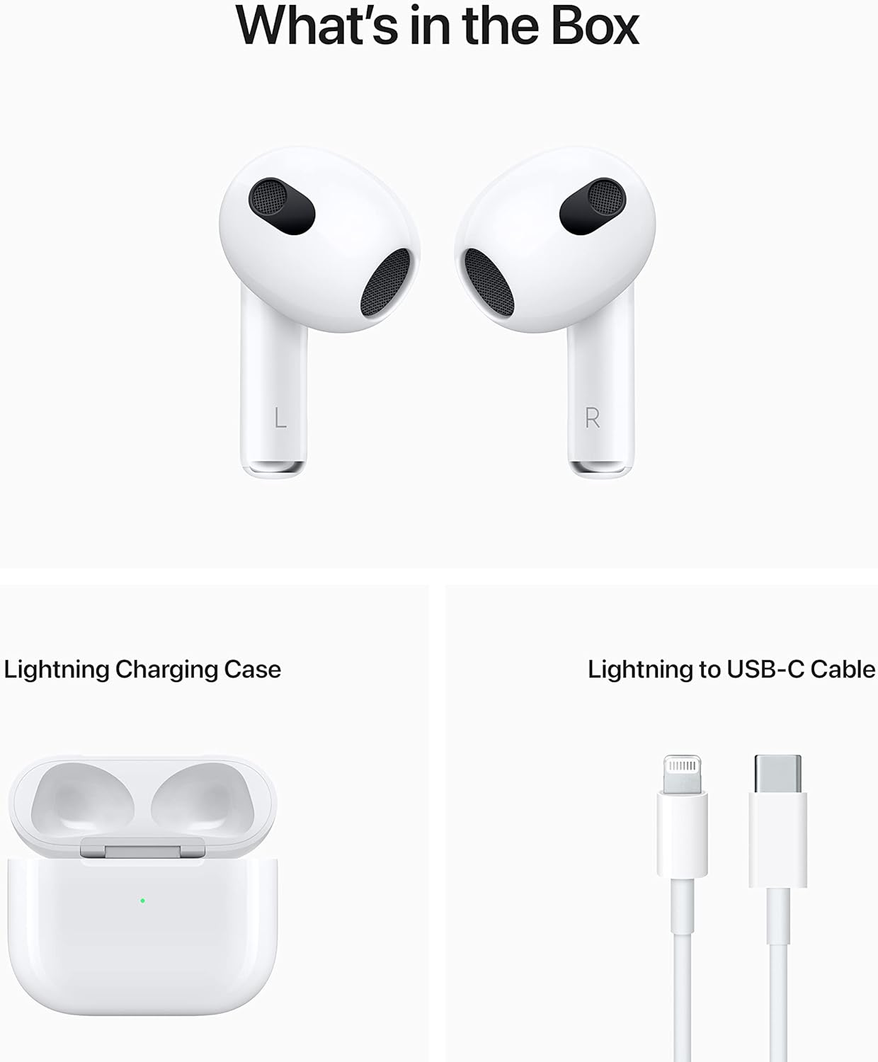 Airpods (3rd Generation) Wireless Ear Buds, Bluetooth Headphones up to 30 Hours of Battery Life