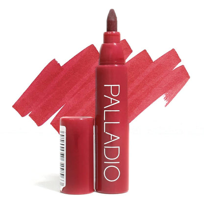 Palladio Lip Stain, Hydrating and Waterproof Formula, Matte Color Look - Berry