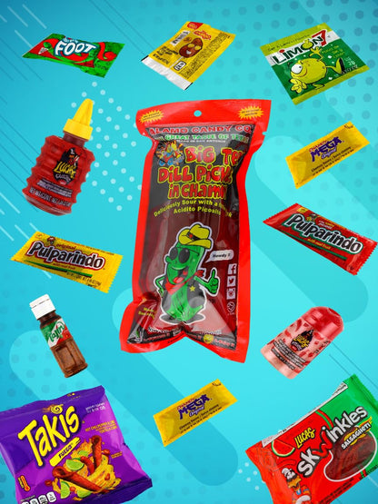 Original Chamoy Pickle Kit - TikTok Trend, Includes Alamo Dill Pickle, Baby Lucas, Lucas Gusano, Skwinkles Salsaghetti, Tajin & Pulparindo 