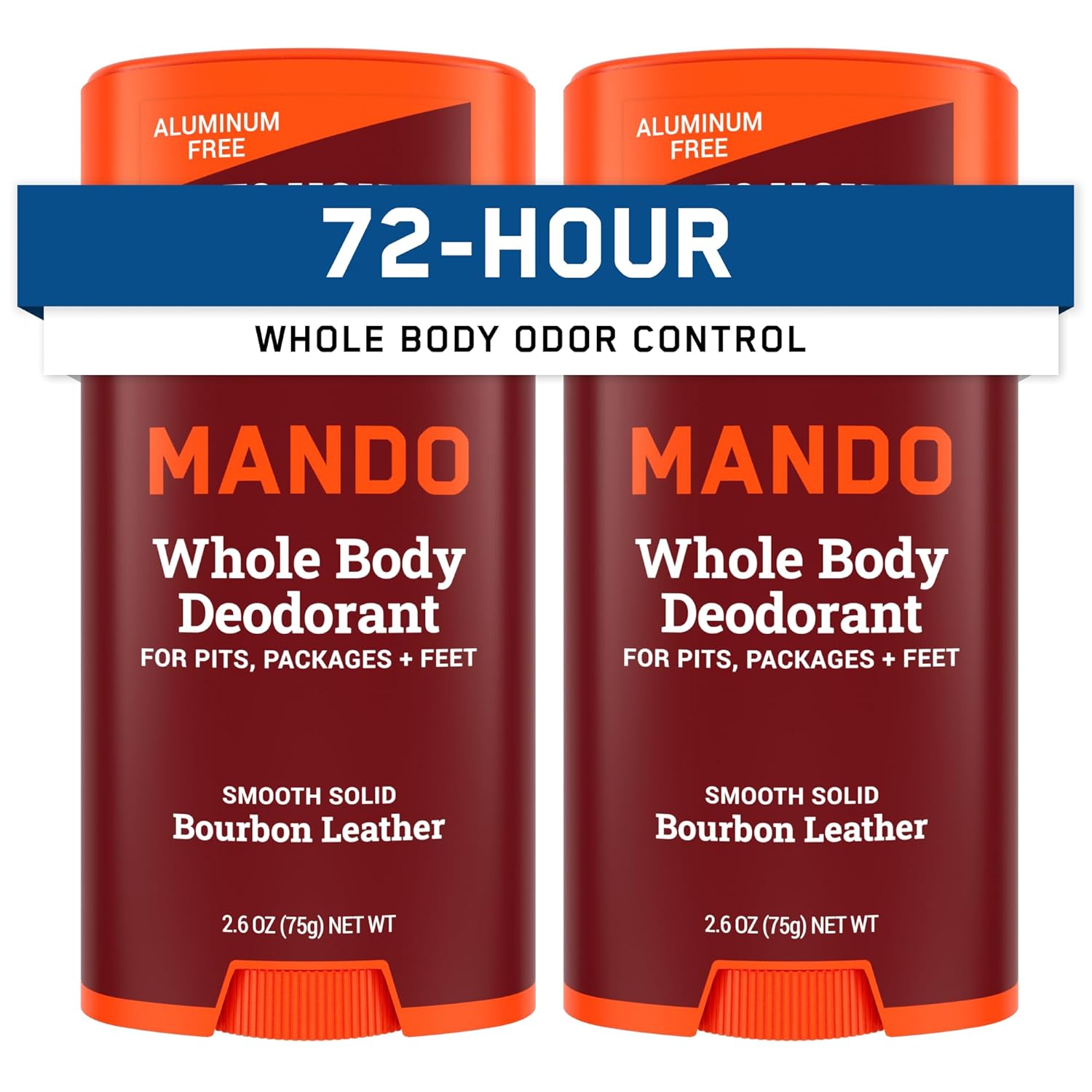 Mando Whole Body Deodorant for Men - Aluminum Free, 1 -(Pack of 2) - Bourbon Leather