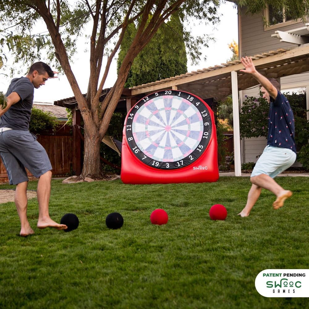 SWOOC Games - Giant Kick Darts Over 6Ft Tall with 15+ Games Included  - Giant Yard Games