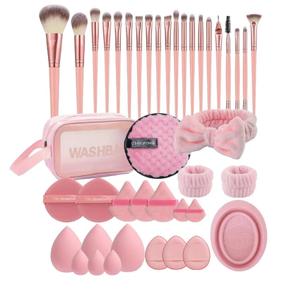 Makeup Brush Set, 42Pcs Makeup Tool Set Premium Synthetic Foundation Powder Concealers Eye Shadows Blush Makeup Brushes Kit 