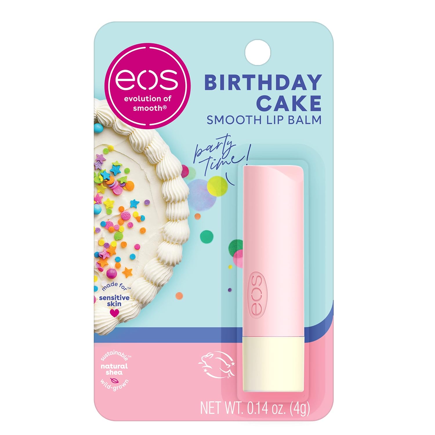 eos Natural Shea Lip Balm- Birthday Cake, 0.14 oz