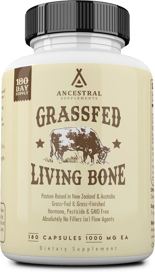 Grass Fed Beef Living Bone Supplement Non-Gmo180 Capsules