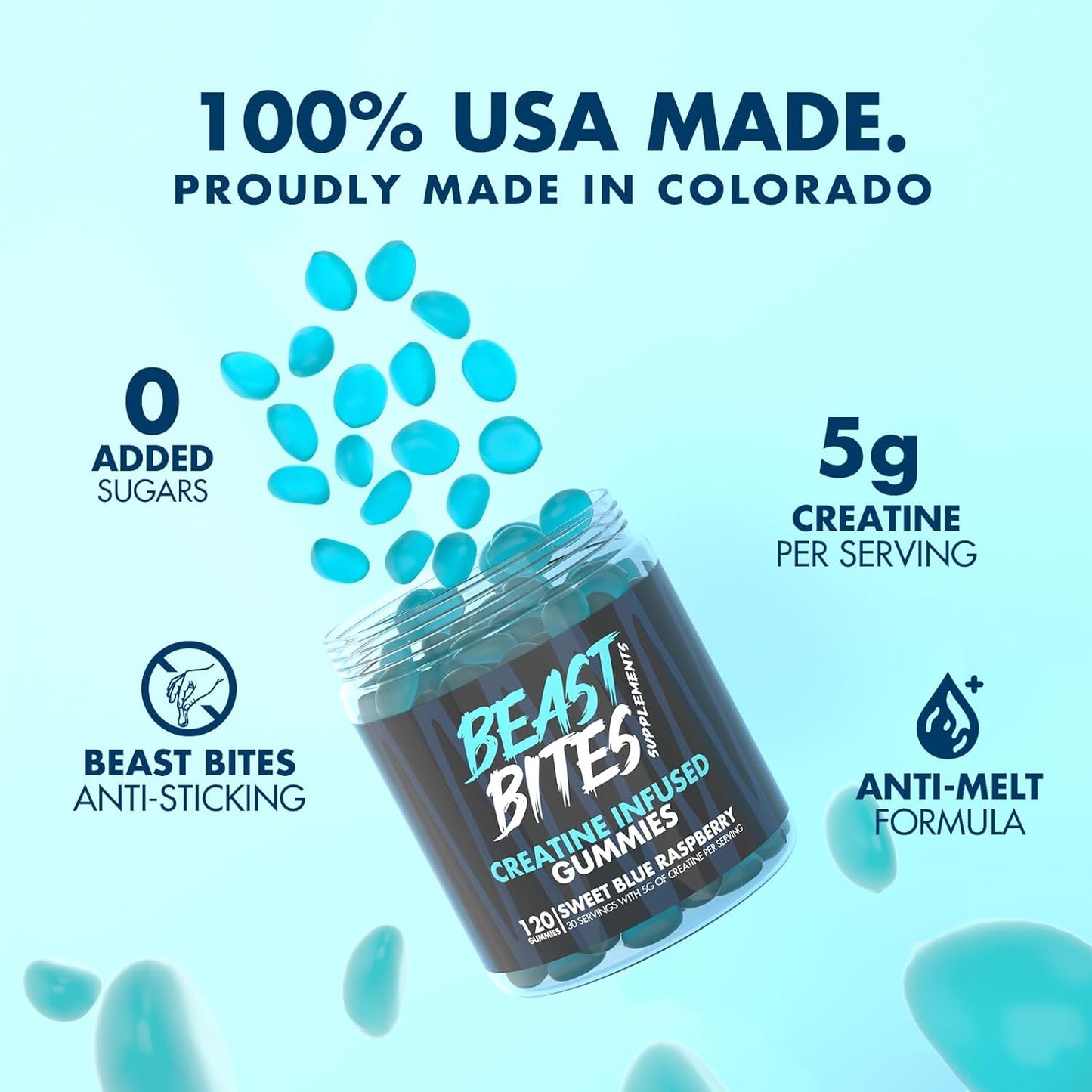 Beast Bite Creatine Bites - 5G Creatine Monohydrate per Serving - 30 Gummies