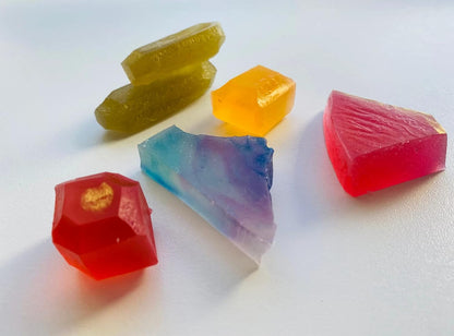 Silky Gem- the Gemmies, Edible Crystal Candy, 8-10 Small Clusters - Mixed Flavors