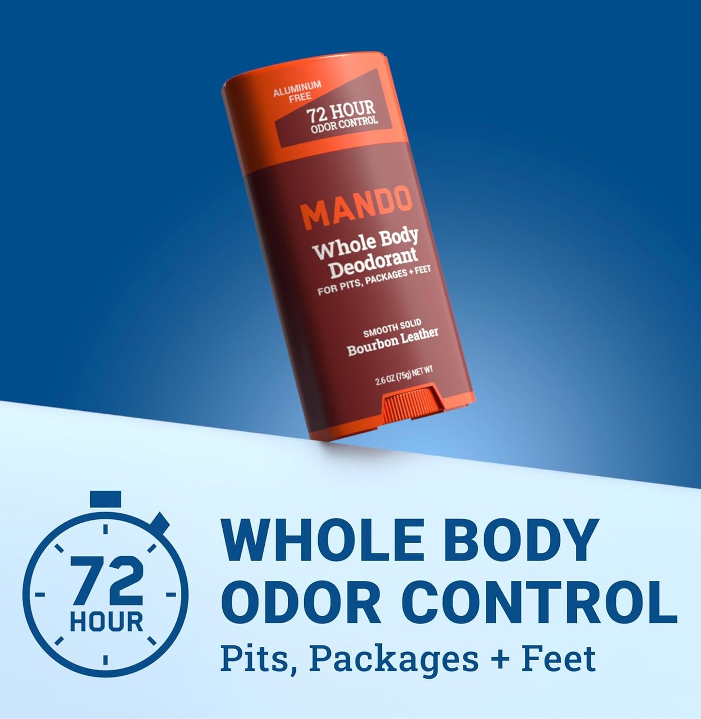 Mando Whole Body Deodorant for Men - Aluminum Free, 1 -(Pack of 2) - Bourbon Leather