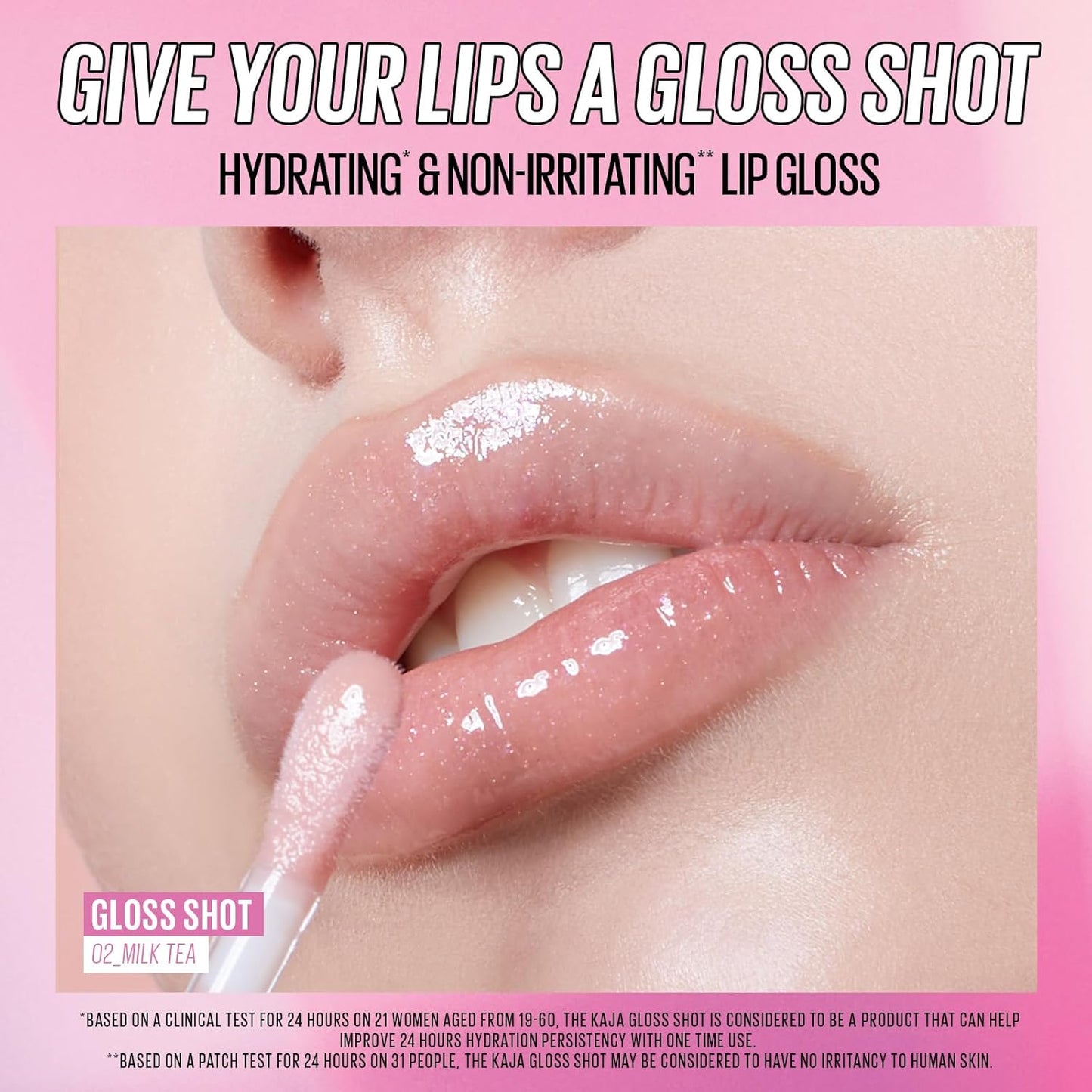 Kaja Lip Gloss - Gloss Shot | with Jojoba Oil, 02 Milk Tea, 0.14 Fl Oz