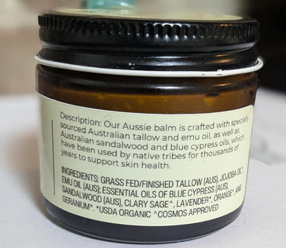 Blue Outback Australian Whipped Tallow Balm with Emu, Jojoba, Sandalwood, and Blue Cypress - 1.3 oz 