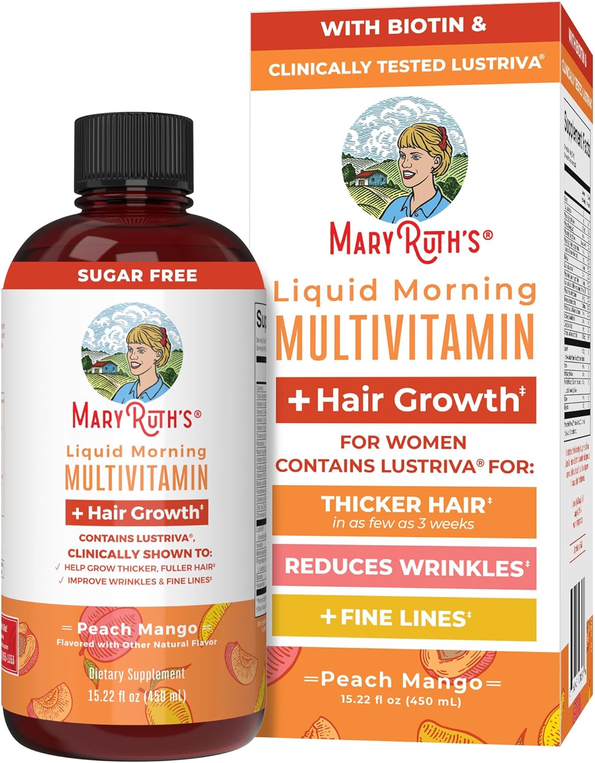 Maryruth's Liquid Multivitamin + Lustriva Hair Growth 15 Fl Oz