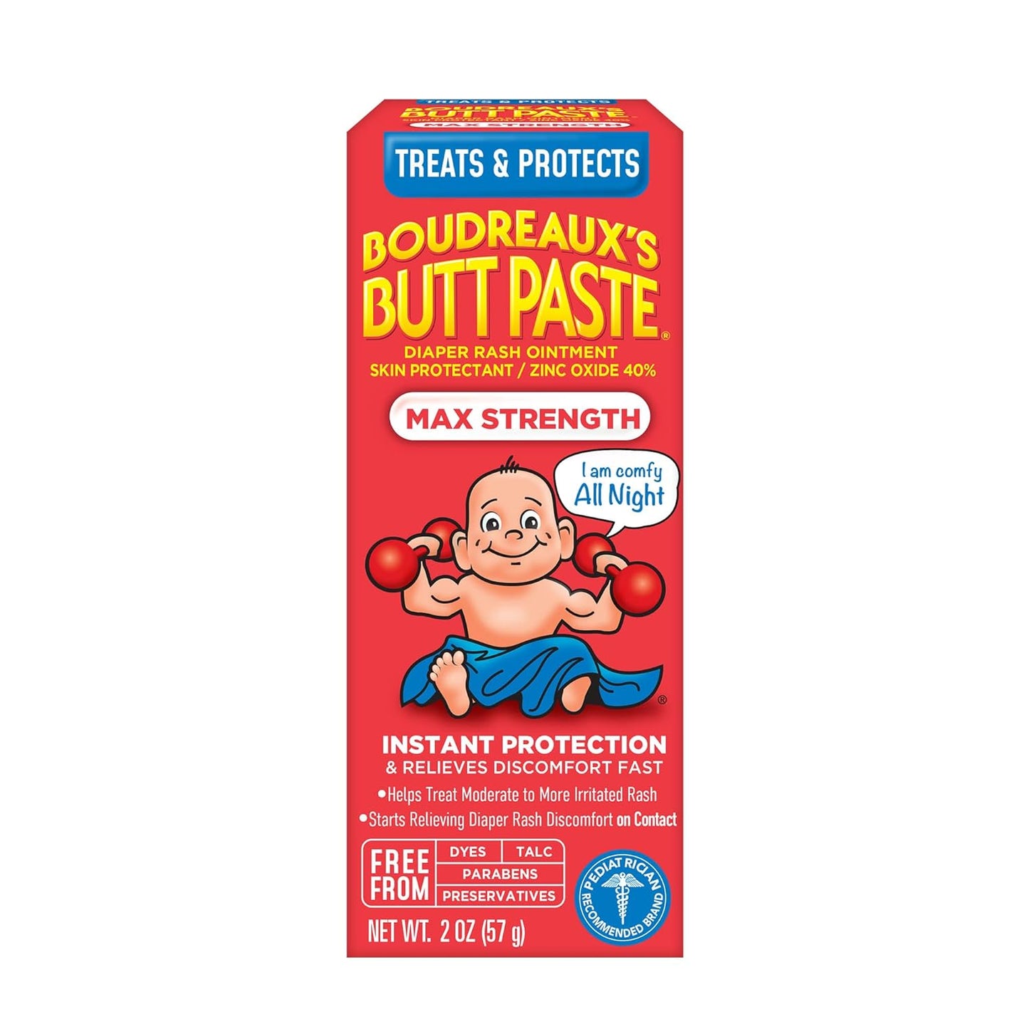 Boudreaux's Butt Paste Maximum Strength Cream, Ointment - 2 oz Tube