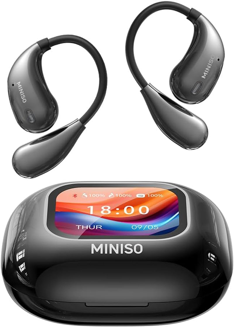 Black MINISO M95 Open Ear Earbuds, True Wireless over the Ear Earbuds 