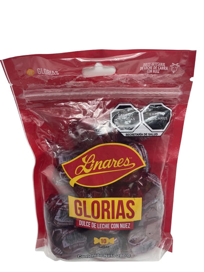 Linares Gloria's Milk Candy W/Pecans Dulce De Leche Con Nuez Mexican 10 Pcs